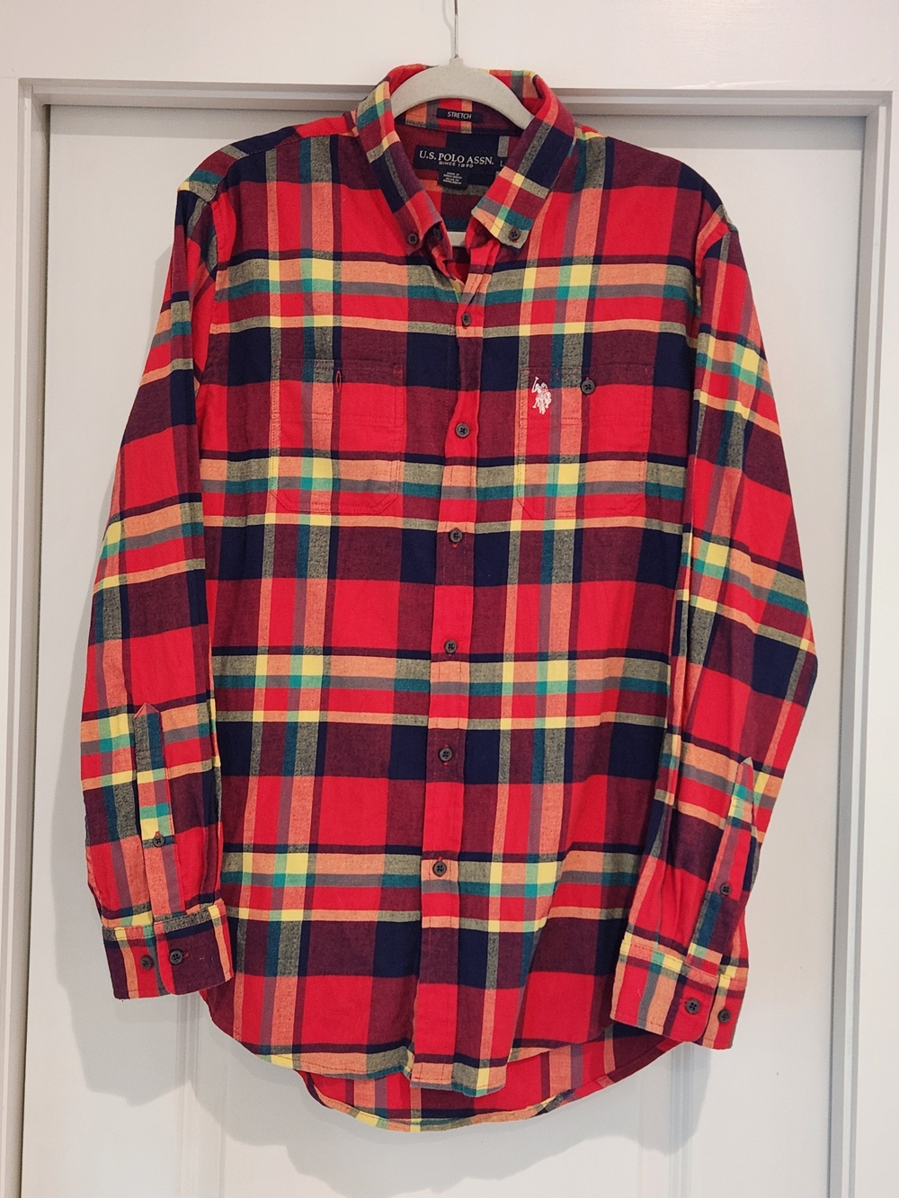 U.S. Polo Assn. Men’s Red Plaid Button-Down Shirt NWOT Size L